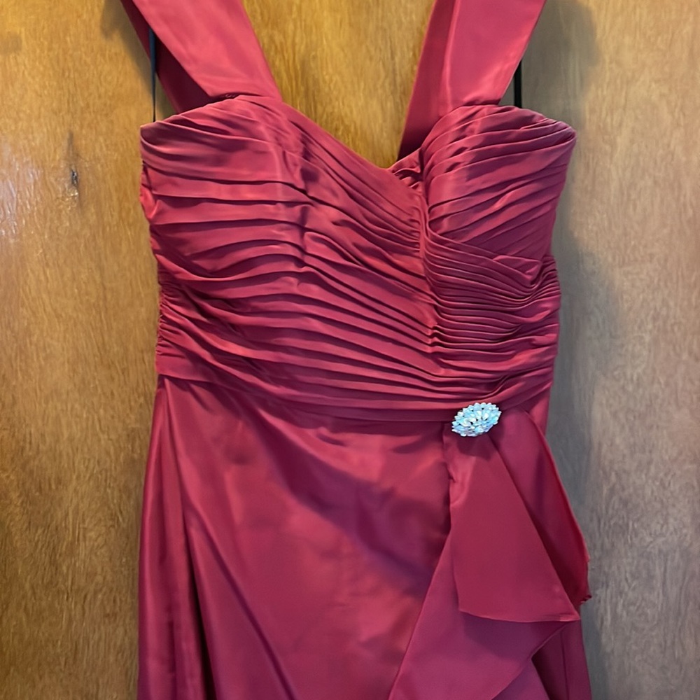 Deep Red Bridesmaid Or Prom Dress - image 2
